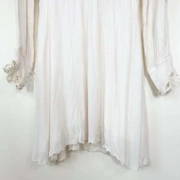 Free People FP One Crocheted Lace Long Sleeve Paige Dress in Ivory size small - Picture 4 of 9